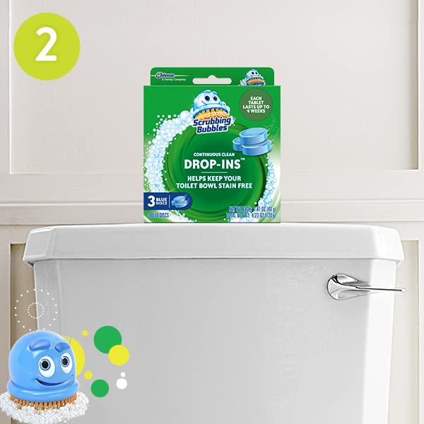 Scrubbing Bubbles Continuous Clean Toilet Drop Ins, Helps Prevent Limescale Buildup, 3 Count, Pack of 1