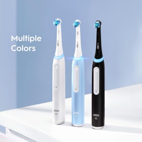 Oral-B iO Deep Clean Rechargeable Electric Powered Toothbrush, Black with iO Series 3 Limited, 2 Brush Heads and Travel Case - Pressure Sensor to Protect Gums - 3 Cleaning Settings - 2 Minute Timer