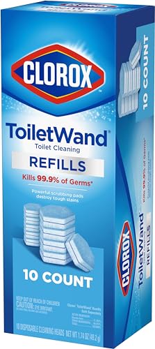 CLOROX ToiletWand Toilet Cleaning Refills, Disinfecting Scrubbing Pads, 10 Count (Pack May Vary)