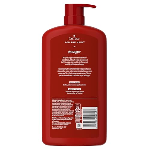 Old Spice Swagger 2-in-1 Shampoo and Conditioner Set for Men, Cedarwood Lime Scent, Get Up To 80% Fuller-Looking Hair, Barbershop Quality, 29.2 Fl Oz Each, 2 Pack