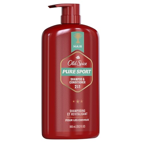 Old Spice Pure Sport 2in1 Shampoo and Conditioner for Men, Twin Pack, Lemon, 58.4 Fl Oz
