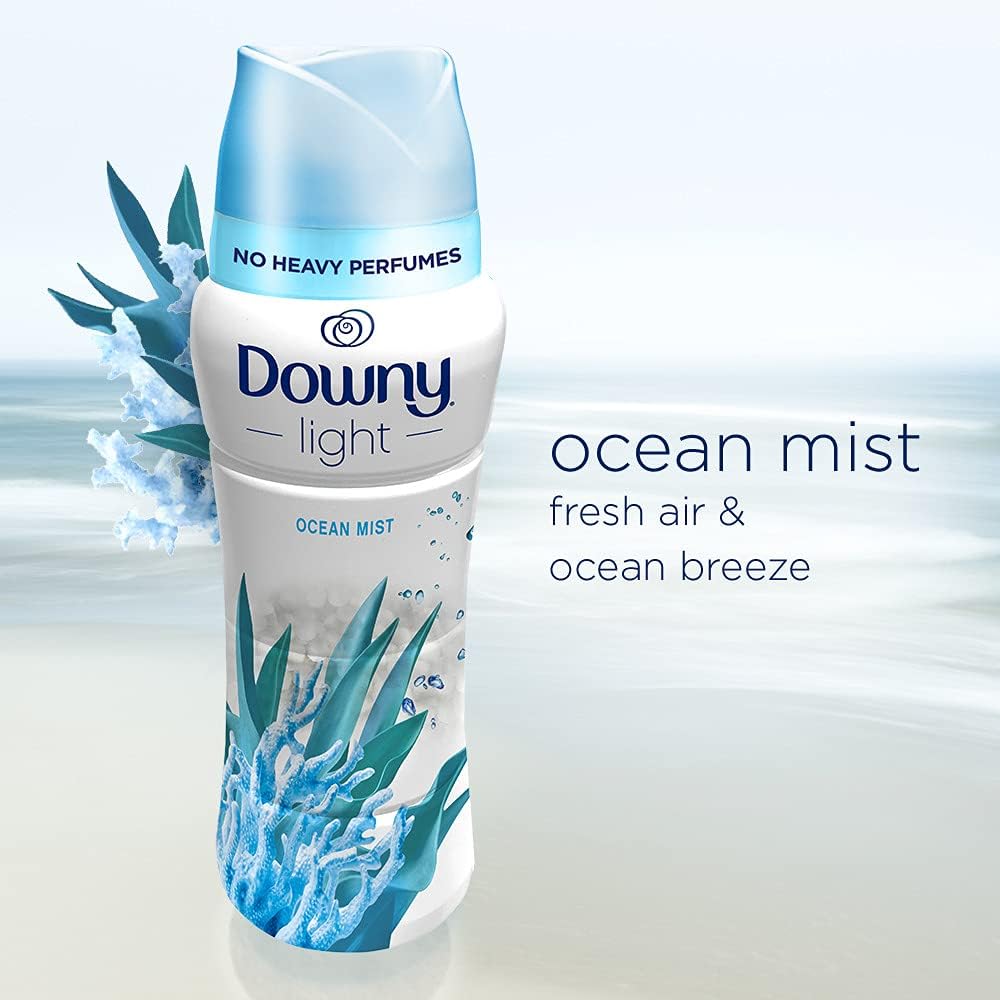 Downy Light In Wash Scent Booster Beads, Ocean Mist Scent, 24 oz, No Heavy Perfumes, Downy Scent Booster Beads, Unstoppable Laundry Beads, Odor Eliminator