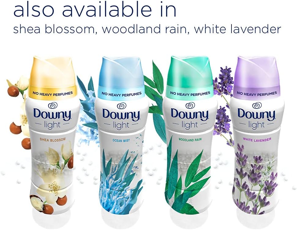 Downy Light In Wash Scent Booster Beads, Ocean Mist Scent, 24 oz, No Heavy Perfumes, Downy Scent Booster Beads, Unstoppable Laundry Beads, Odor Eliminator