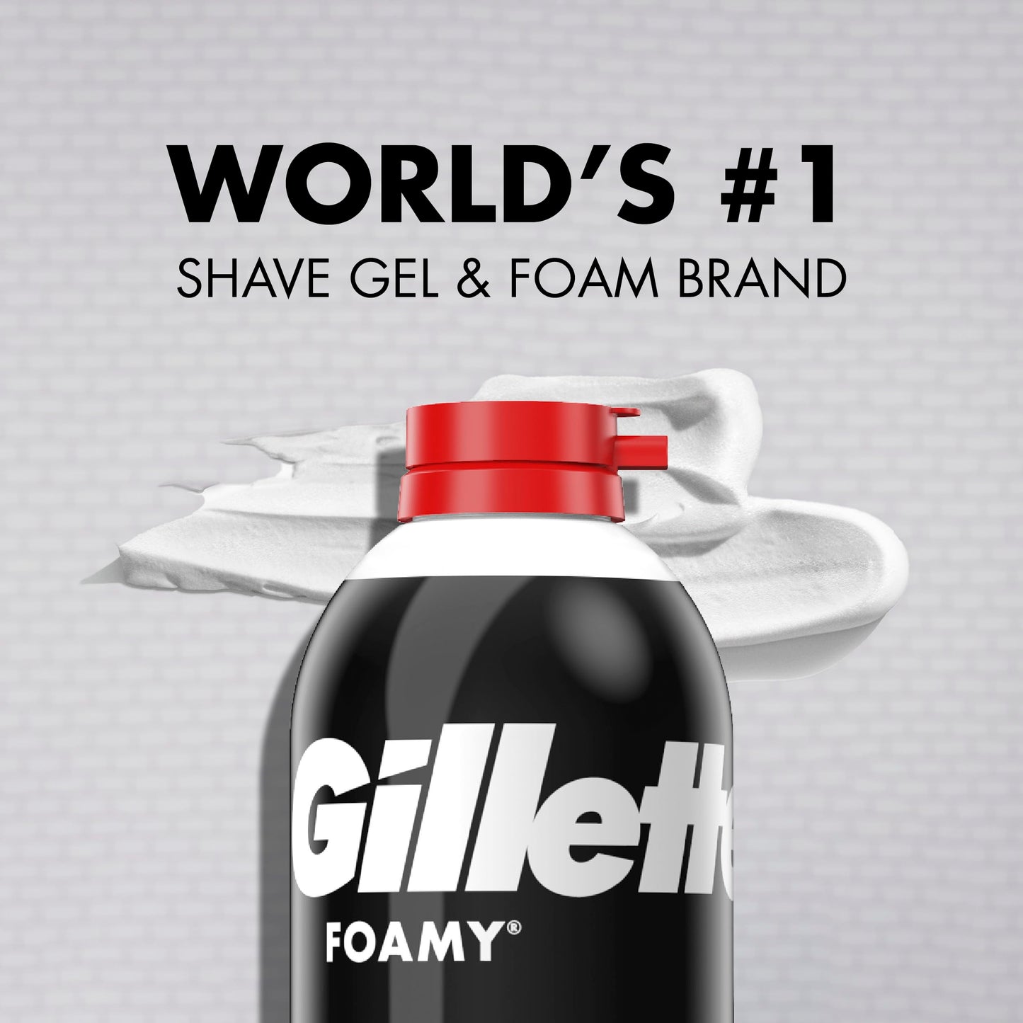 Gillette Foamy Regular Shaving Cream, Pack of 12, 11 oz each