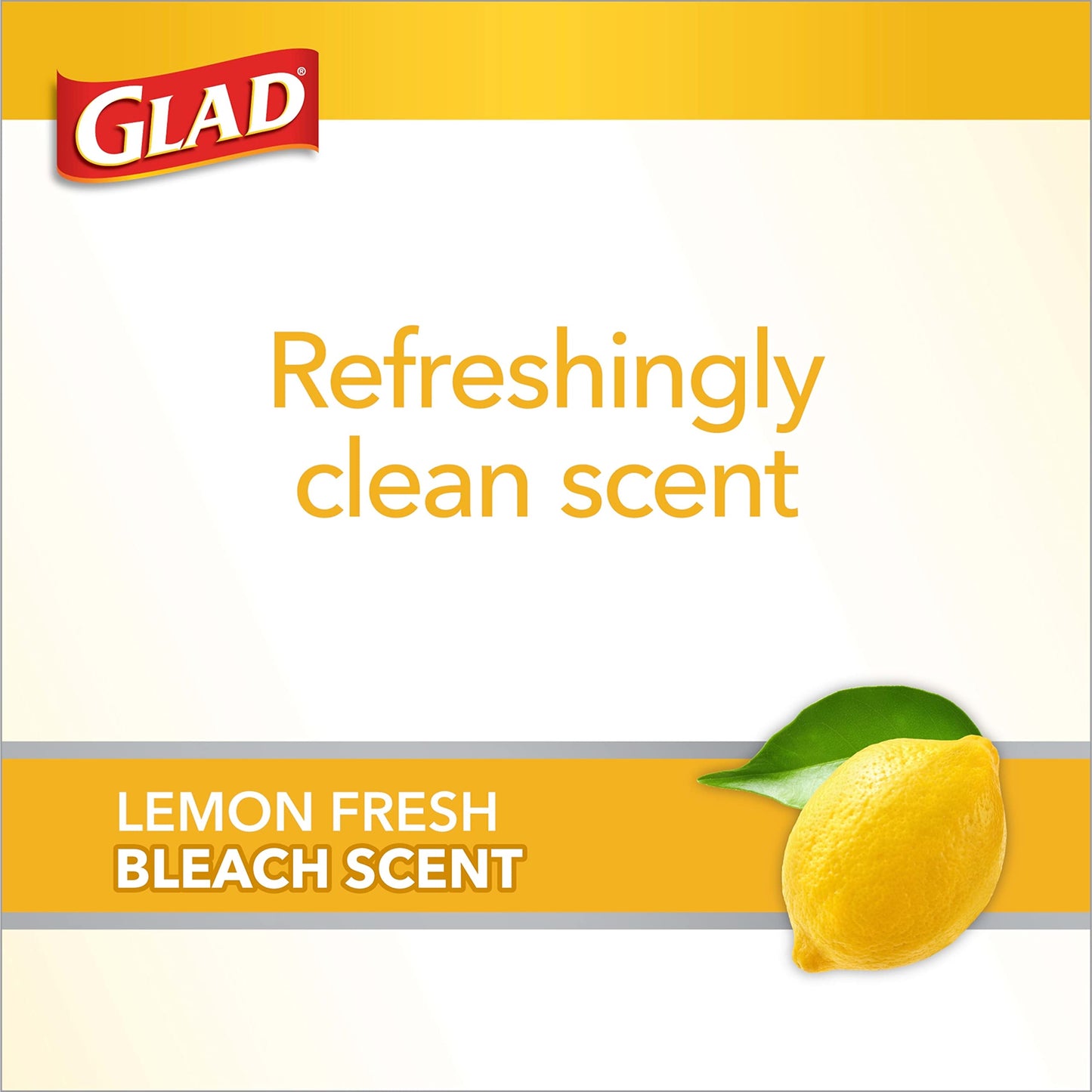 Glad Medium Drawstring Trash Bags with Clorox, 8 Gal, Lemon Fresh Bleach, 80 Ct (Package May Vary)