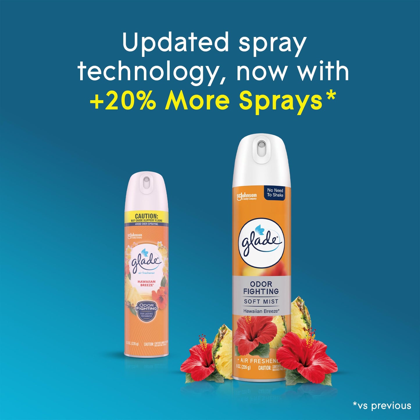 Glade Air Freshener Room Spray, Hawaiian Breeze Scent, Odor Fighting to Deliver Long Lasting Freshness, 8 Oz, 6 Count