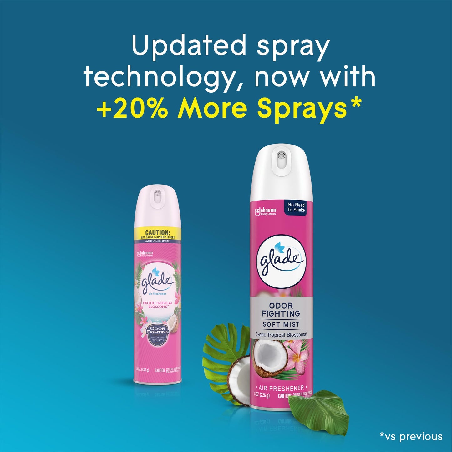 Glade Air Freshener Room Spray, Exotic Tropical Blossoms Scent, Odor Fighting to Deliver Long Lasting Freshness, 8 Oz, 6 Count