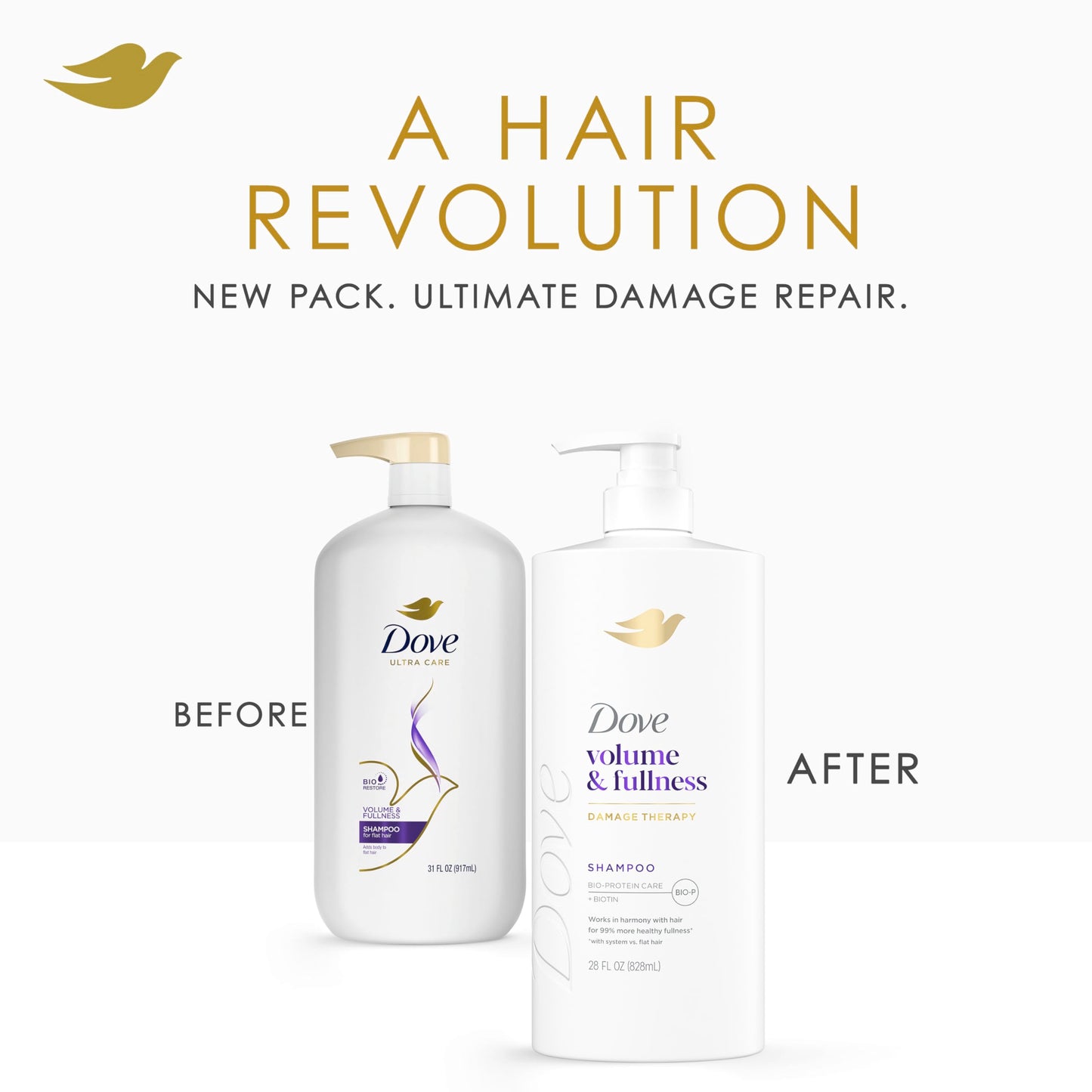 Dove Shampoo Volume & Fullness for Fine, Thin Hair with Bio-Protein Care Technology and Biotin 28 Fl Oz