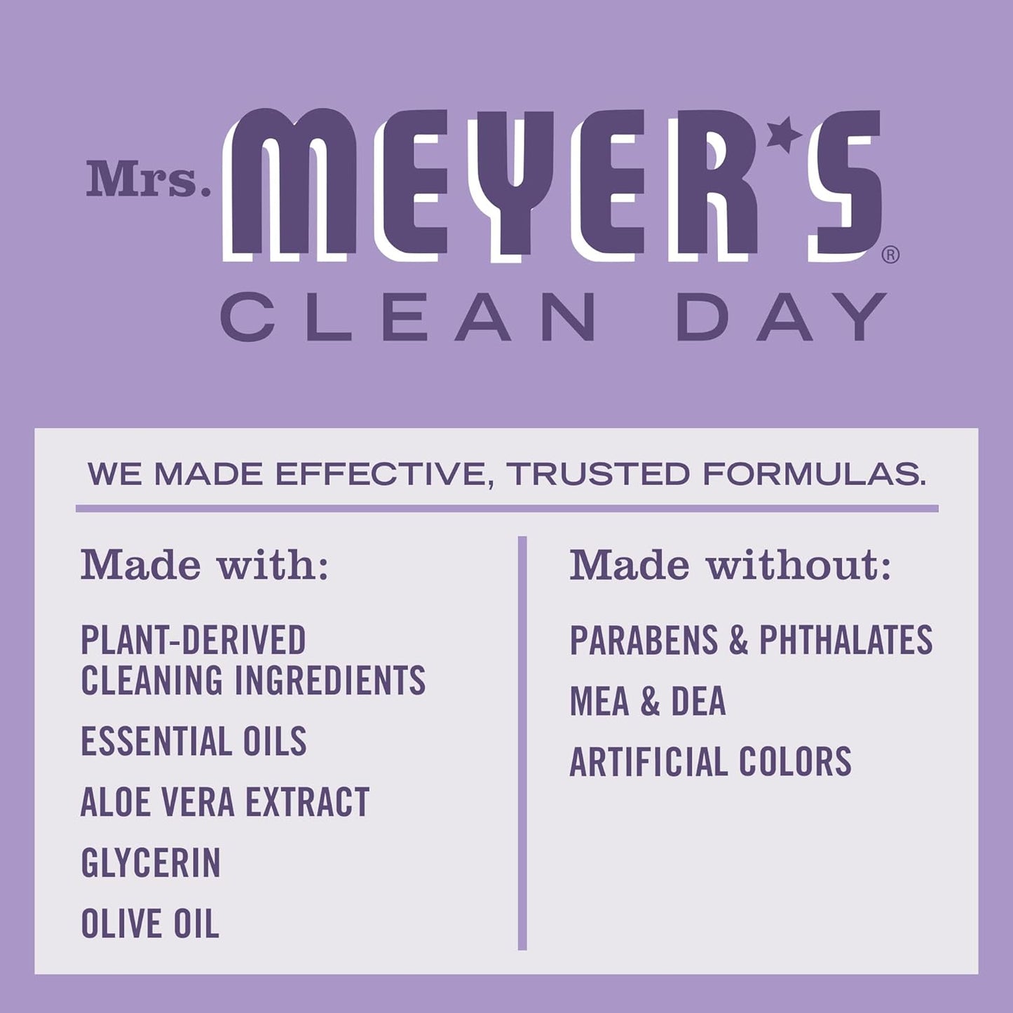 MRS. MEYER'S CLEAN DAY Liquid Hand Soap, Lilac Scent, 12.5 Ounce Bottle (Pack of 3)