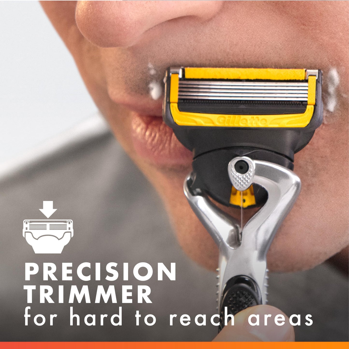 Gillette Fusion5 ProGlide Shield Shaving Razor for Men, 1 Power Razor Handle, 1 Refill, 2x Lubrication, Battery-Powered with FlexBall Handle and Precision Trimmer for Men