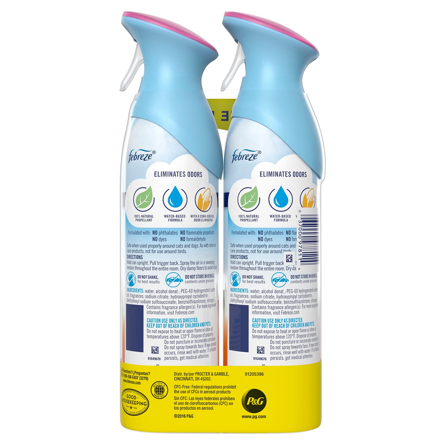Febreze Air Mist Air Freshener Spray, Odor-Fighting Room Spray, Air Fresheners for Home and Bathroom and Kitchen, Aerosol Can, Gain Island Fresh Scent, 8.8oz, 2 Count