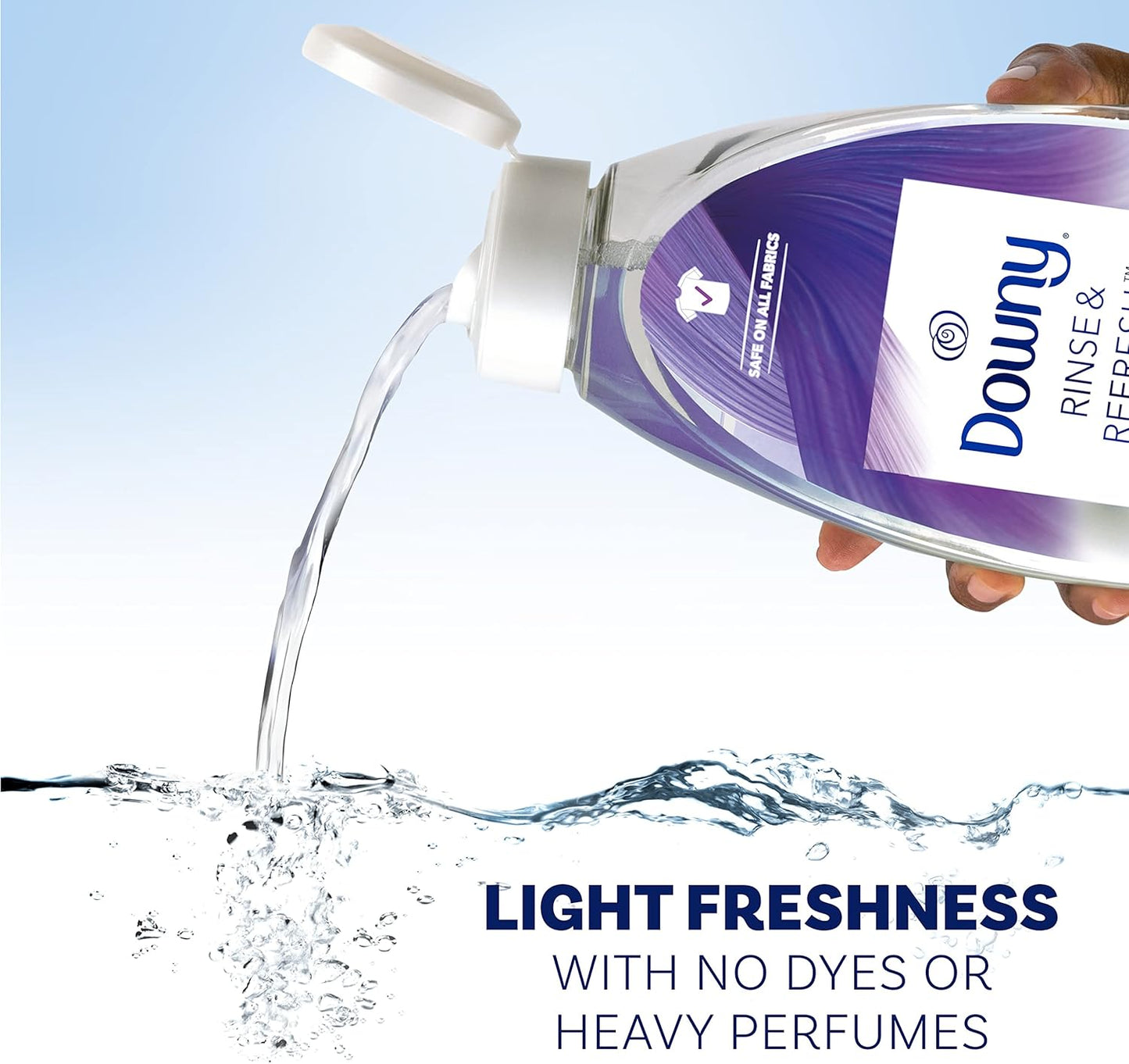 Downy RINSE & REFRESH Laundry Odor Remover and Fabric Softener, Fresh Lavender, 48 fl oz, Safe on ALL Fabrics, Gentle on Skin, HE Compatible