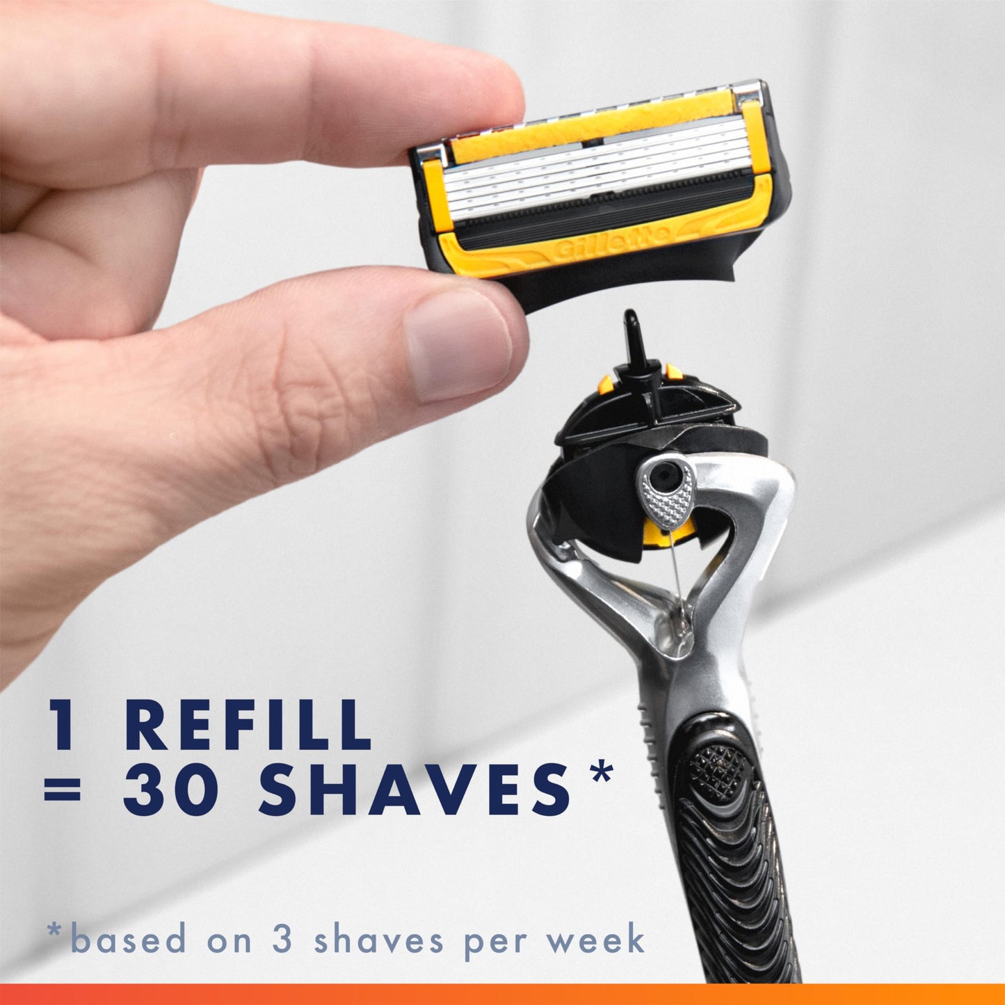 Gillette Fusion5 ProGlide Shield Shaving Razor for Men, 1 Power Razor Handle, 1 Refill, 2x Lubrication, Battery-Powered with FlexBall Handle and Precision Trimmer for Men