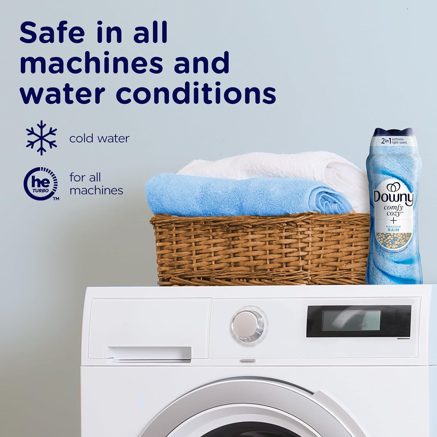 Downy Comfy Cozy In-Wash Laundry Scent Booster Beads, Meadow Rain Scent, 25.6 oz, Softness and Freshness