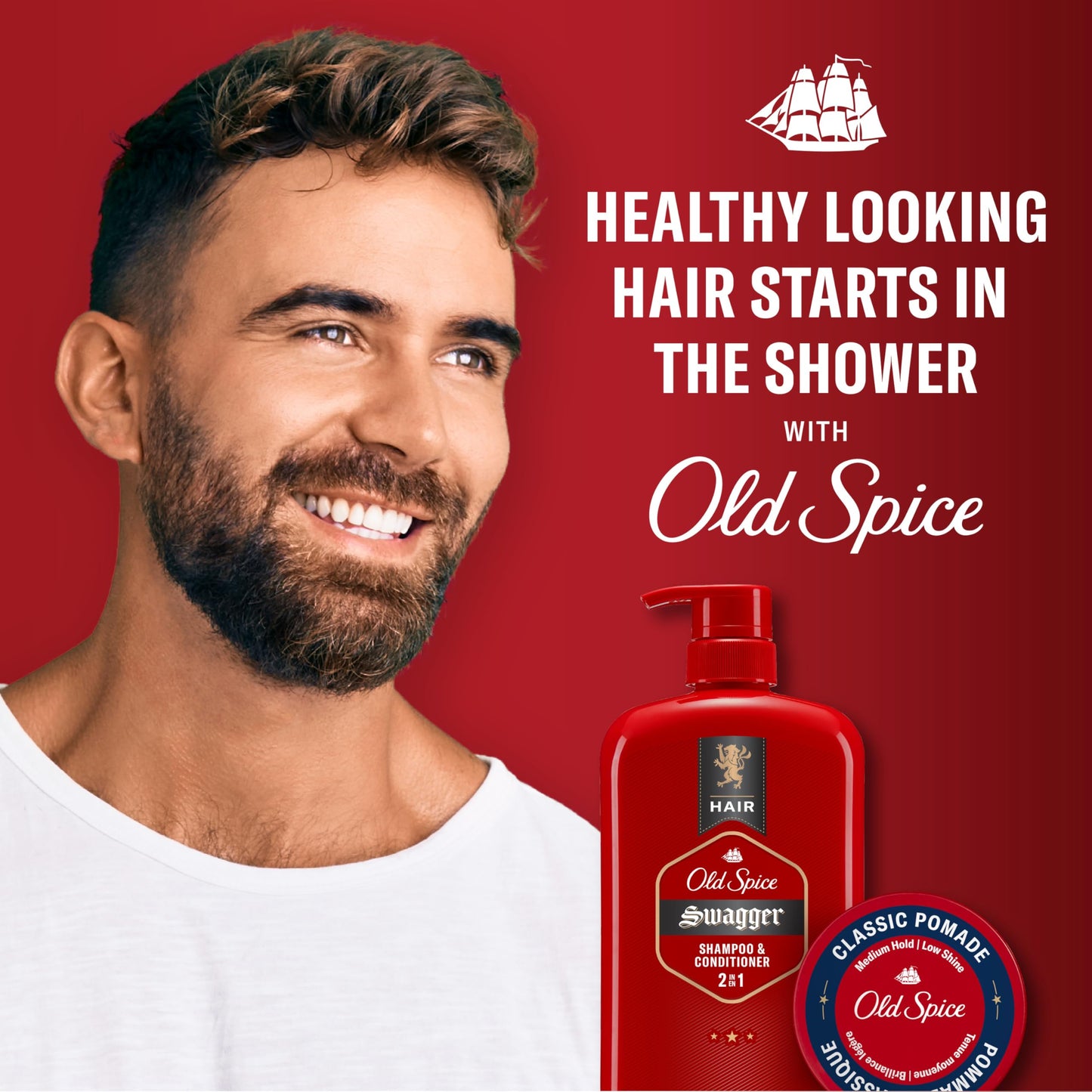 Old Spice Swagger 2-in-1 Shampoo and Conditioner Set for Men, Cedarwood Lime Scent, Get Up To 80% Fuller-Looking Hair, Barbershop Quality, 29.2 Fl Oz Each, 2 Pack