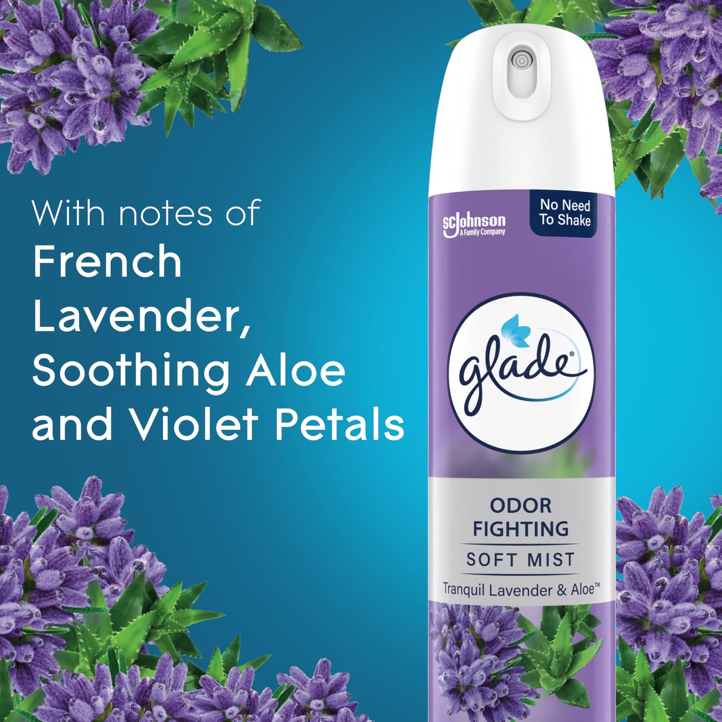 Glade Air Freshener Room Spray, Tranquil Lavender & Aloe Scent, Odor Fighting to Deliver Long Lasting Freshness, 8 Oz, 6 Count