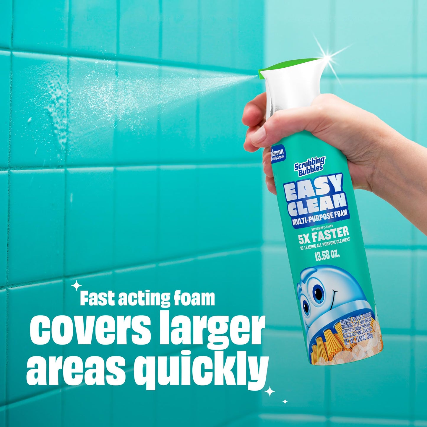 Scrubbing Bubbles Easy Clean Foaming Multipurpose Bathroom Cleaner, Continuous Spray Bottle, Fast Acting Foam, 13.58 Ounce (Pack of 2)