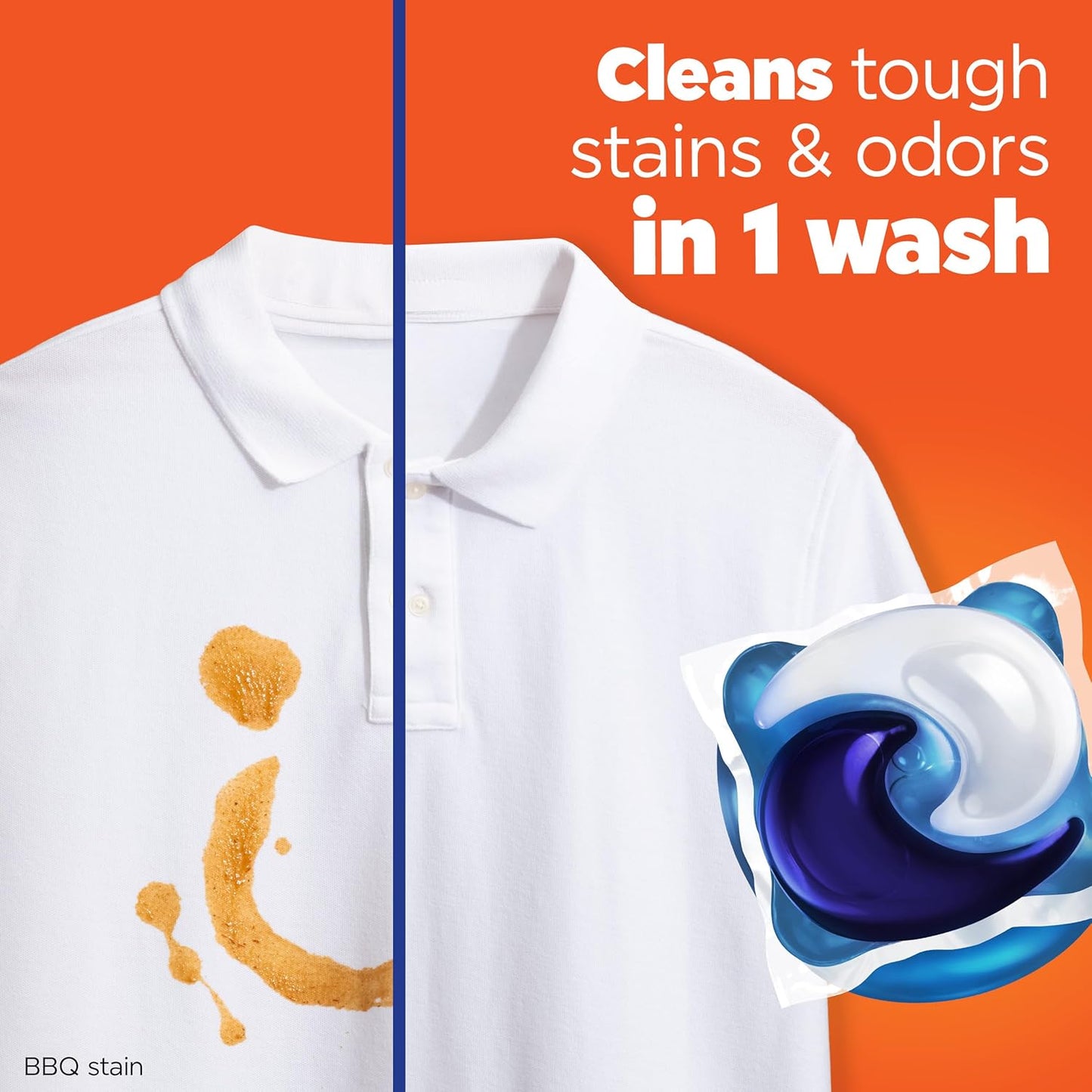 Tide PODS Liquid Laundry Detergent Soap Pacs, Powerful 3-in-1 Clean in One Step, He Compatible, Original Scent, 76 Count