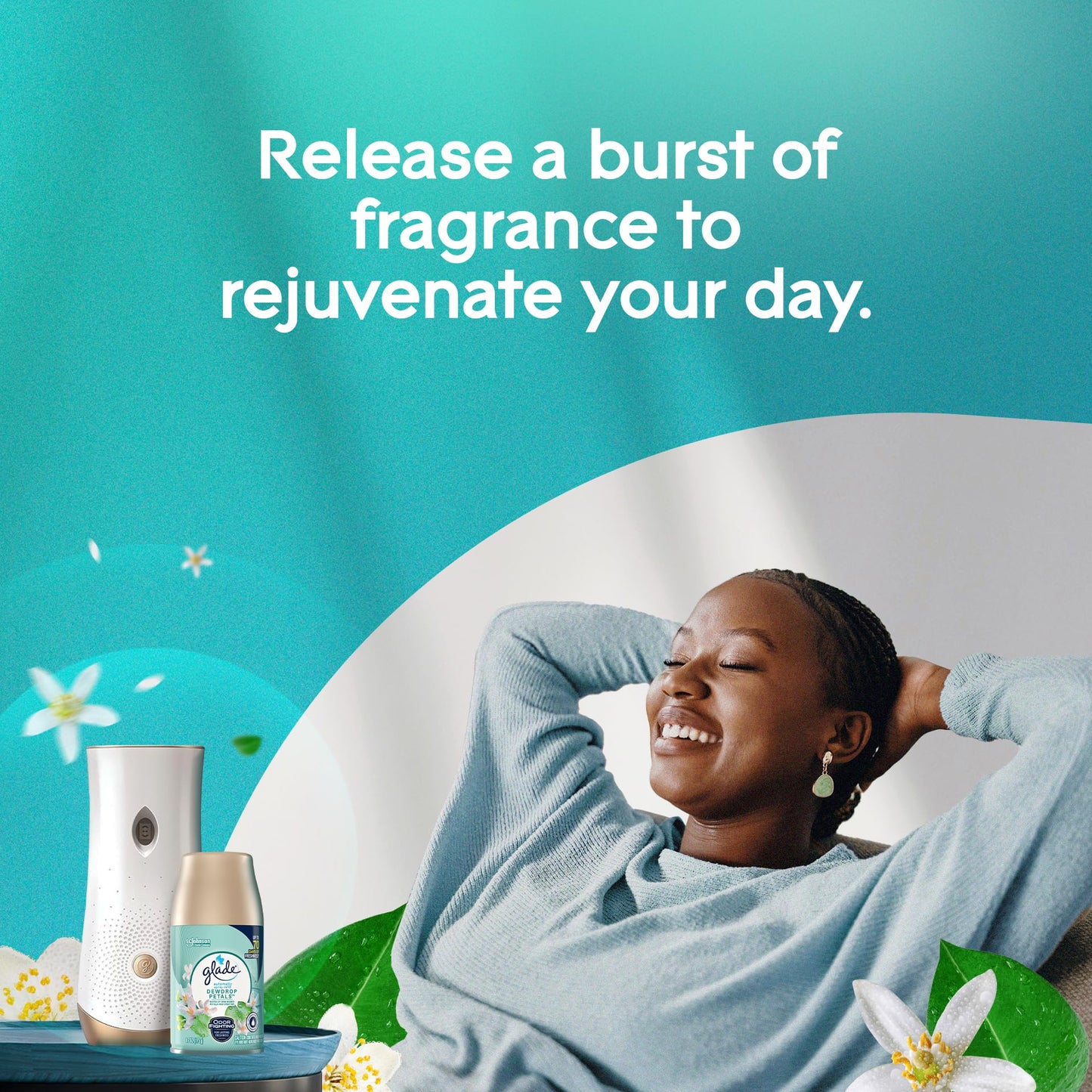 Glade Automatic Spray Refill, Dewdrop Petals, Scented Air Freshener for Home and Bathroom, 6.2 Oz, 2 Count