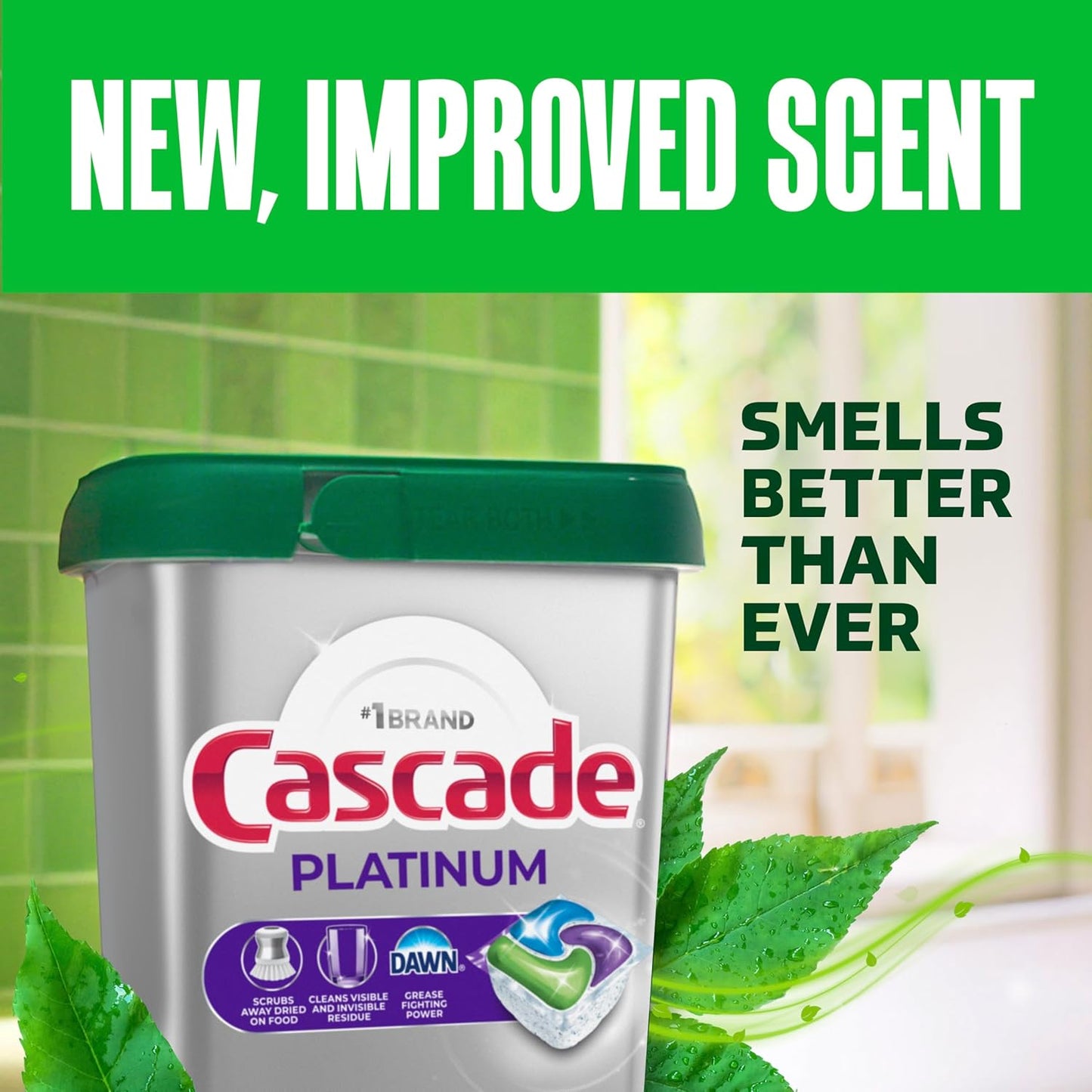 Cascade Platinum Dishwasher Pods, Dishwasher Detergent, Dish Detergent Soap, Fresh, 59 Count