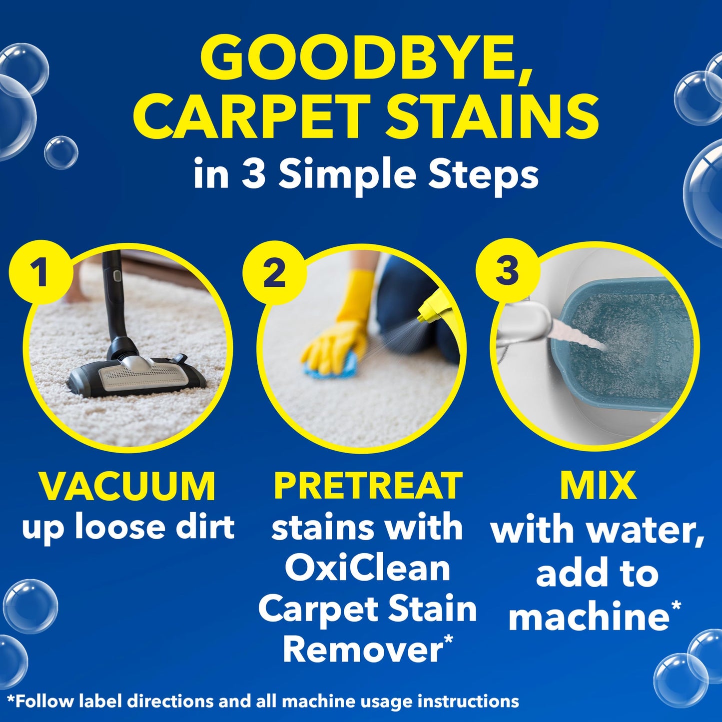 OxiClean Large Carpet Cleaner Liquid Solution for Steam Cleaning Machines, 64 fl oz