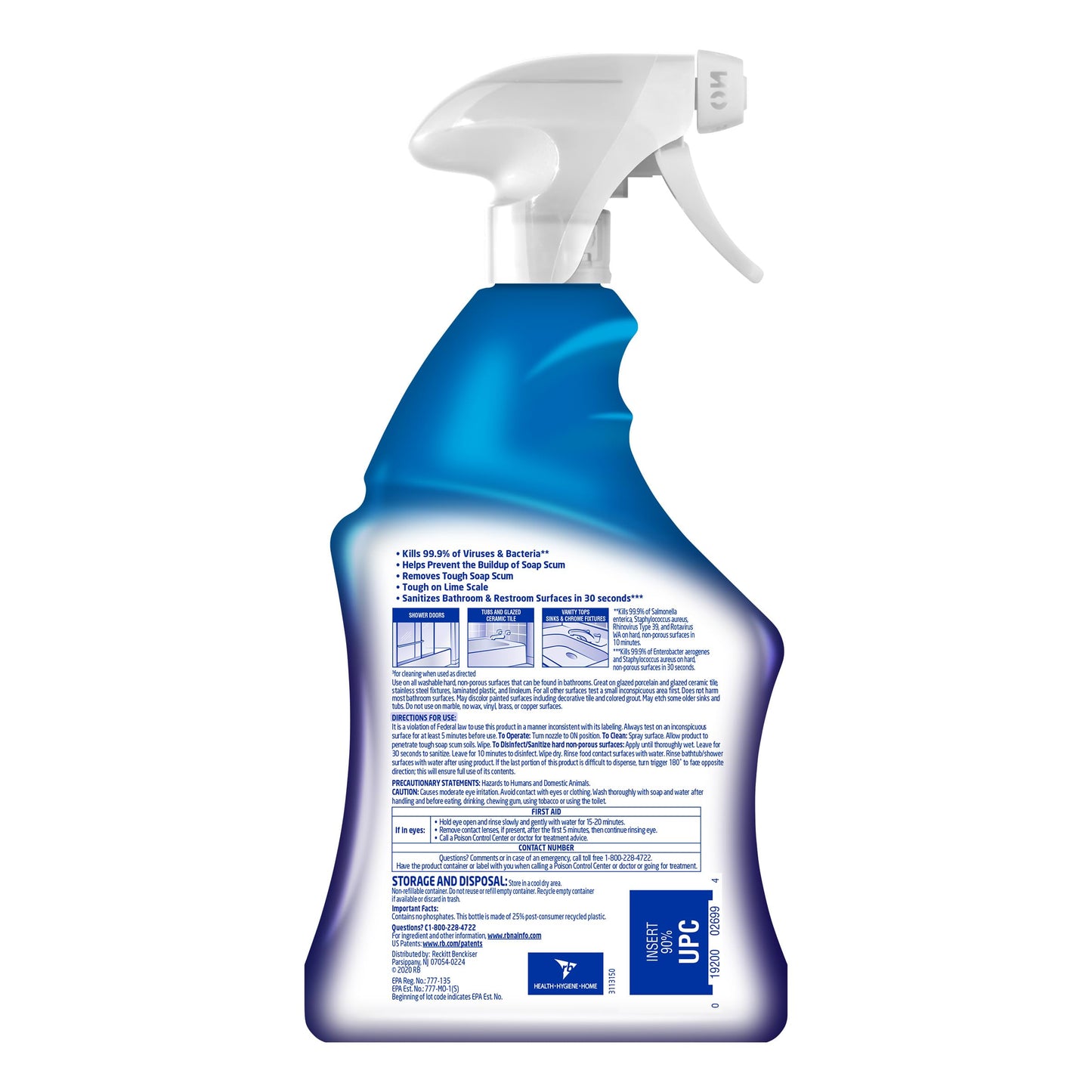 Lysol Power Foaming Cleaning Spray for Bathrooms, Foam Cleaner for Bathrooms, Showers, Tubs, 32oz