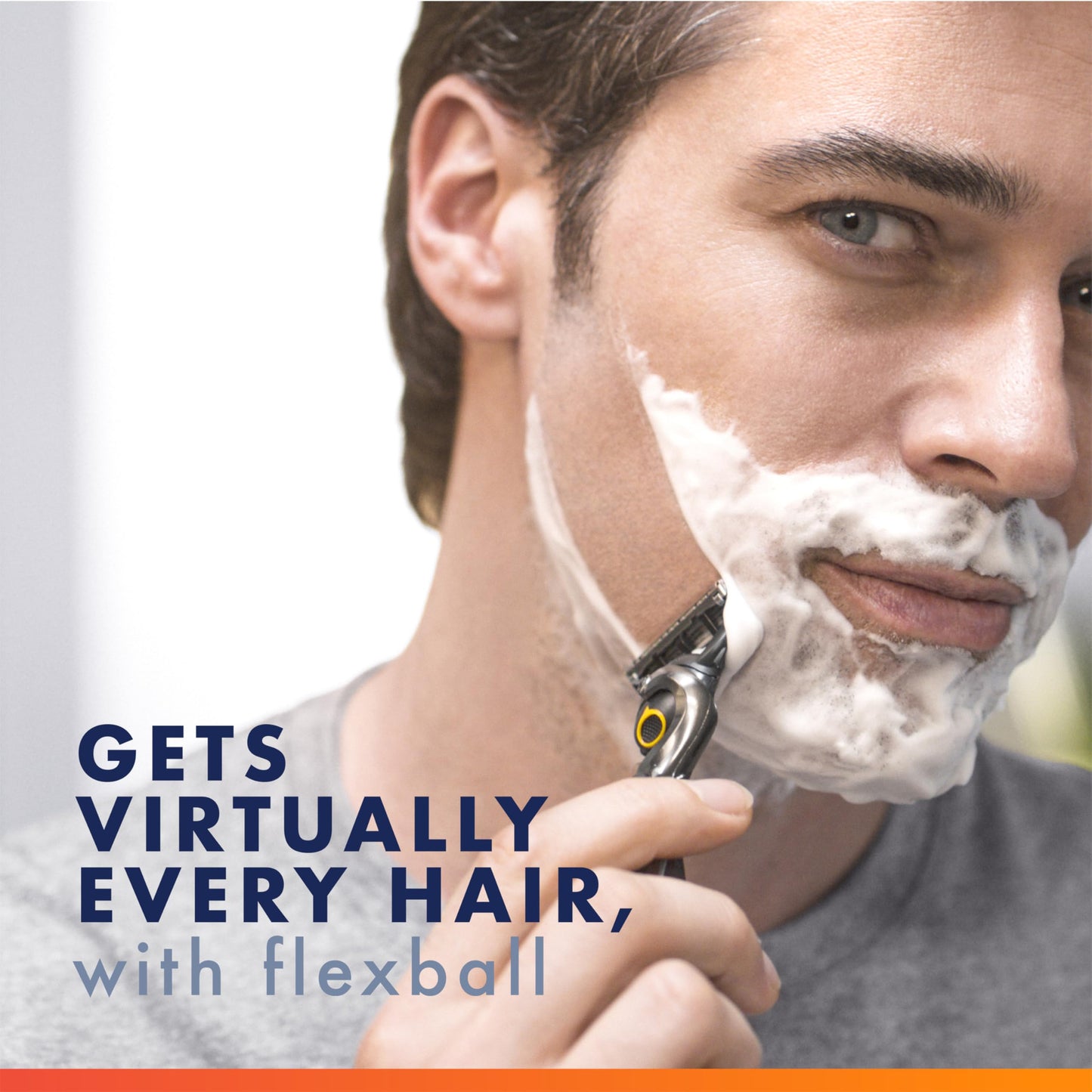 Gillette Fusion5 ProGlide Shield Shaving Razor for Men, 1 Power Razor Handle, 1 Refill, 2x Lubrication, Battery-Powered with FlexBall Handle and Precision Trimmer for Men