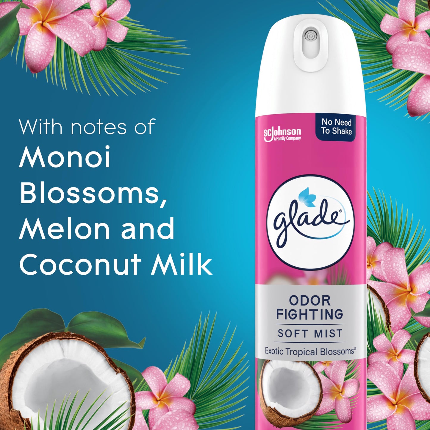 Glade Air Freshener Room Spray, Exotic Tropical Blossoms Scent, Odor Fighting to Deliver Long Lasting Freshness, 8 Oz, 6 Count