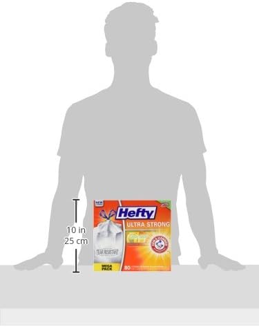 Hefty Ultra Strong 13 Gallon Trash Bags, Tall Kitchen Trash Bags 13 Gallon Size, Drawstring Closure, Continuous Odor Control, White, Citrus Twist Scent, 80 Bags