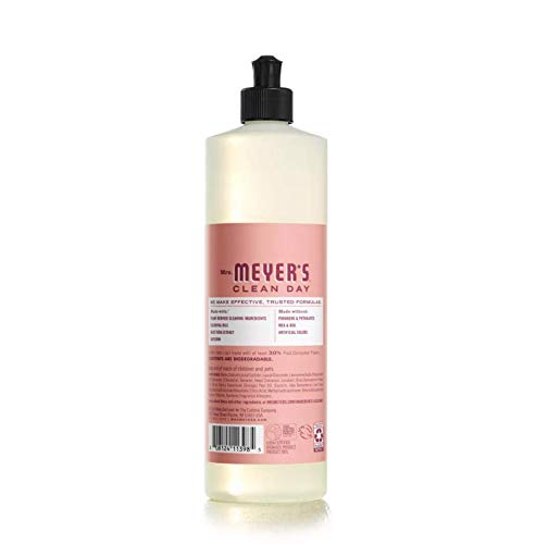 MRS. MEYER'S CLEAN DAY Liquid Dish Soap, Biodegradable Formula, Limited Edition Rose, 16 fl. oz - Pack of 3