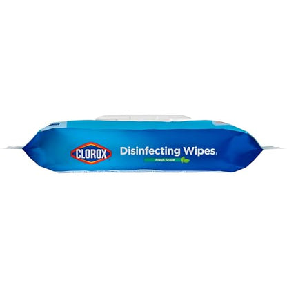 Clorox Disinfecting Wipes, Bleach Free, Household Essentials, Fresh Scent, Moisture Seal Lid, 75 Cleaning Wipes, Pack of 3 (New Packaging)