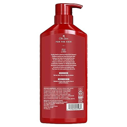 Old Spice Fiji 2-in-1 Shampoo and Conditioner Set for Men, Coconut & Tropical Wood Scent, Get Up To 80% Fuller-Looking Hair, Barbershop Quality, Fresh & Clean Hair, 21.9 Fl Oz Each, 2 Pack