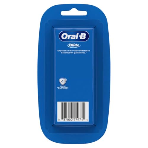 Oral-B Glide Dental Floss, Shred Resistant, Gentle on Gums, Natural Wax, Slides Smoothly, Deep Clean Cool Mint Flavor, 40 M, 3 Count
