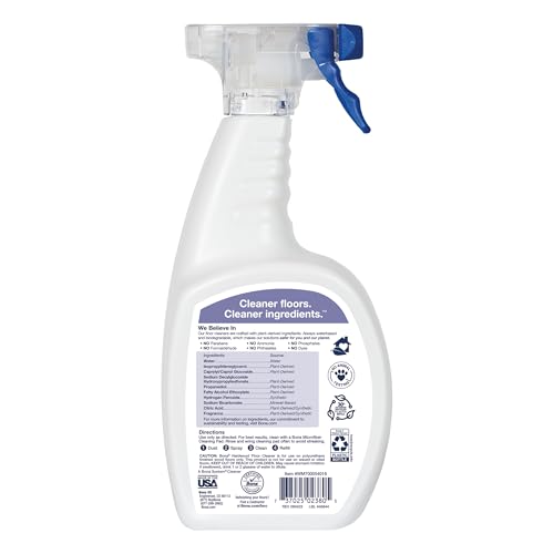 Bona Hardwood Floor Cleaner Spray - 32 fl oz - Lavender Thyme Scent - Refillable - Residue-Free Floor Cleaning Solution for Wood Floors