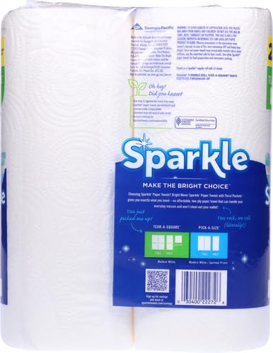 Sparkle® Tear-A-Square® Paper Towels, 2 Double Rolls : 4 Regular Rolls, 2 Count (Pack of 2)