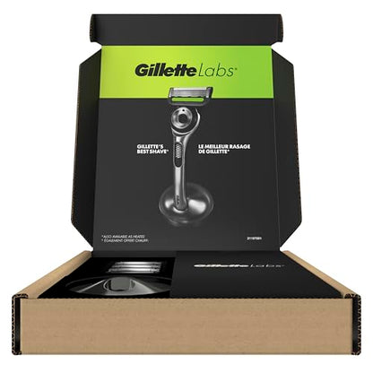 GilletteLabs with Exfoliating Bar by Gillette Razor for Men - 1 Handle, 4 Razor Blade Refills, Holiday Gifts for Men, Includes Premium Magnetic Stand