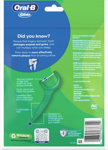 Oral-B Glide Complete Floss Picks, Dental Floss Picks, Scope Outlast, 75-ct, Toothpicks Floss Picks