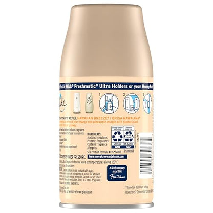 Glade Automatic Spray Refill and Holder Kit, Air Freshener for Home and Bathroom, Hawaiian Breeze, 6.2 Oz, 2 Count