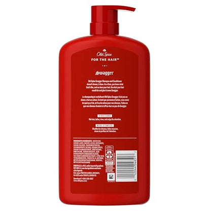 Old Spice Swagger 2-in-1 Shampoo and Conditioner Set for Men, Cedarwood Lime Scent, Get Up To 80% Fuller-Looking Hair, Barbershop Quality, 29.2 Fl Oz Each, 2 Pack
