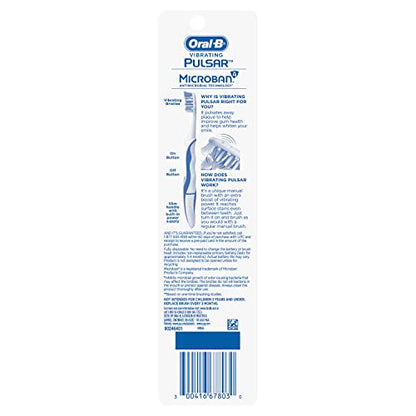 Oral-B Pro-Health Pulsar Battery Toothbrush, Soft, Blue , 2 Count (Pack of 1)