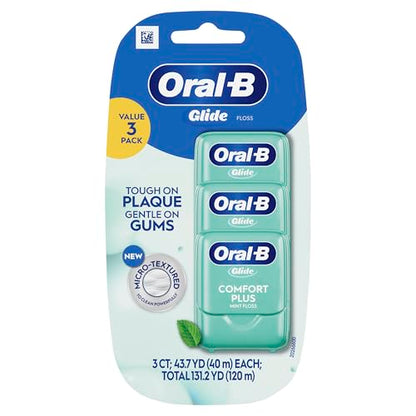 Oral-B Glide Pro-Health Comfort Plus Floss, Mint, 3 Ct