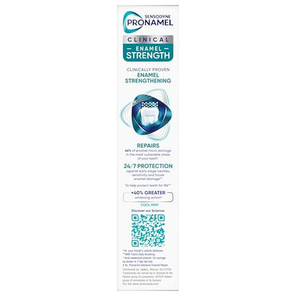 Sensodyne Pronamel Clinical Enamel Strengthening Toothpaste, Whitening Action, 3.4 oz (3 Pack)