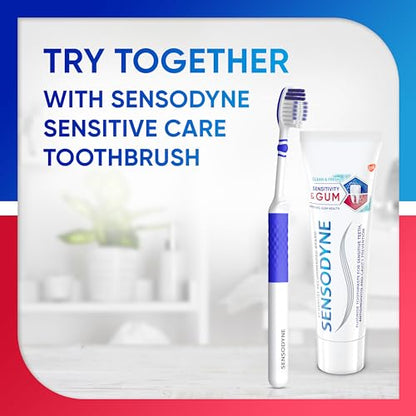 Sensodyne Sensitivity & Gum Sensitive Toothpaste for Gingivitis, Sensitive Teeth Treatment, Clean & Fresh - 3.4 Ounce (Pack of 4)
