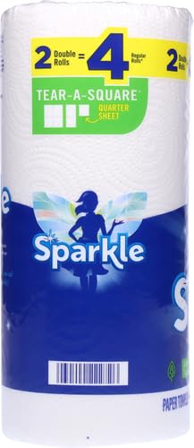 Sparkle® Tear-A-Square® Paper Towels, 2 Double Rolls : 4 Regular Rolls, 2 Count (Pack of 2)