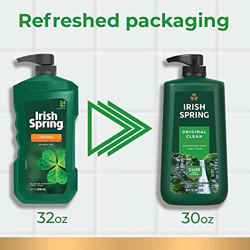 Irish Spring Original Clean Body Wash, 30 Oz Pump (Pack of 4)