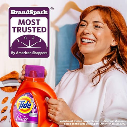 Tide Plus Febreze Freshness HE Turbo Clean Liquid Laundry Detergent, Spring & Renewal Scent, 84 fl oz, 59 loads