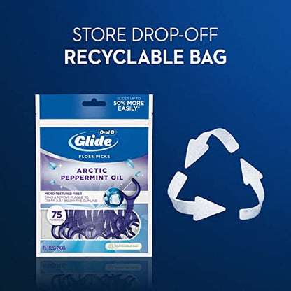 Oral-B Glide 3D White Floss Picks Radiant Mint 75 Count Package