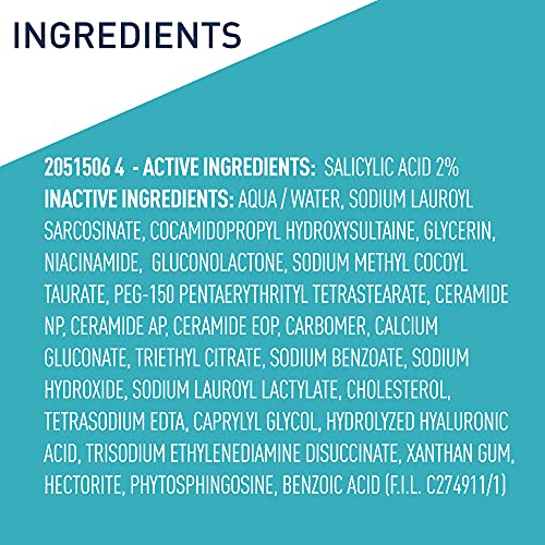 CeraVe Acne Control Cleanser, 2% Salicylic Acid Treatment Formulated With Niacinamide + Ceramides + Oil Absorbing Clay, Gentle Face Wash Helps Clear & Prevent Acne, Fragrance Free, 16 Ounce
