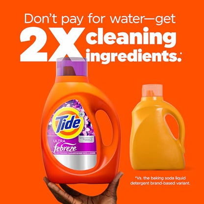 Tide Plus Febreze Freshness HE Turbo Clean Liquid Laundry Detergent, Spring & Renewal Scent, 84 fl oz, 59 loads