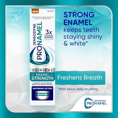 Sensodyne Pronamel Clinical Enamel Strengthening Toothpaste, Whitening Action, 3.4 oz (3 Pack)